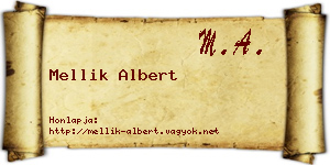 Mellik Albert névjegykártya