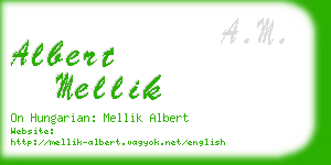 albert mellik business card